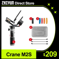 Zhiyun Crane M2S 3-Axis Anti-Shake Handheld Camera Gimbal Stabilizer Compatible with Mirrorless Camera Actioncams Smartphone
