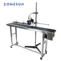 ZONESUN 12.7mm Automatic Inkjet Date Printer Conveyer Belt Bar Batch Code Date Number Logo Expiry Date Ptinting Machine
