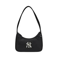 MLB NY Yankees Basic Sportive Hobo Bag Nylon Black Black