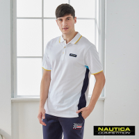 Nautica男裝 COMPETITION撞色拼接短袖POLO衫-白