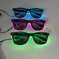 Flashing Glasses EL Wire LED Glasses Glowing Party Supplies Lighting Novelty Gift Bright Light Festival Party Glow Sunglasses