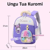 Kivaro Tas Capybara Anak TK Paud Laki Laki Usia 2-4 Tahun Ukuran 31cm Warna Coklat | 88065 Ungu Tua 