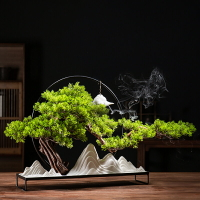 倒流香爐禪意中式綠植桌面擺設高山流水擺件喬遷禮品檀香沉香薰爐