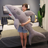 鯊魚毛絨玩具可愛大號娃娃公仔床上抱著睡覺長條枕抱枕男生款玩偶