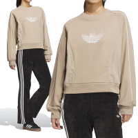 Adidas RS W SWEAT Crew 女款 卡其色 大學T 寬鬆 三葉草 亞規 運動 休閒 長袖 JN1646