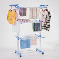 【L Cry】    Foldable Drying Rack for Large Clothes, Stainless Steel, Foldable Base, Laundry Dryer, 67