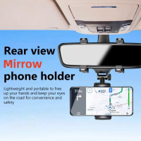 เจ้าของรถศัพท์กระจกมองหลังเมายึดศัพท์ในรถยนต์นำทาง GPS ยืนพับปรับผู้ถือรถสนับสนุนศัพท์มือถือ