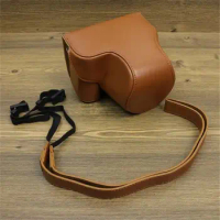 Camera Bag PU Leather Case For Sony ZV-E1 zve1 28-60mm Lens Protective Full Body Cover With Strap