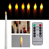 Remote Control Flickering Flameless Taper LED Candles Light Battery Powered Fake Candlesticks Home Party Wedding Xmas Decor