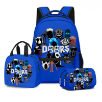 New Doors Blox Figure Peripheral Primary and Secondary School Students School Bag Lunch Bag Pencil Bag Anime School Bag Mochila