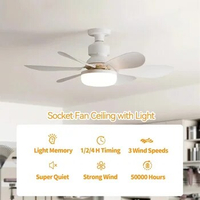 30W LED Ceiling Fan Light E27 LED Bulb Air Cooler Fan With Remote Dimming Function For Bedroom Living Room Kitchen