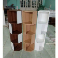V Kệ góc tường, Kệ gỗ đa năng góc cong, Kệ Góc Trang Trí, Mẫu Mới 4 Tầng, Gỗ MDF Phủ Melamine GL Gia