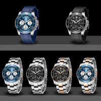 New BENYAR Men Watch SEIKO-VD53 Quartz Watch man’s multi-function chronograph calendar Luminous Waterproof Steel Watch for men