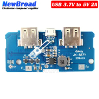 18650 Dual Micro USB 3.7V to 5V 2A Boost Mobile Power Bank DIY 18650 Lithium Battery Charger PCB Board Step Up Module With LED