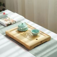 逸峰竹制茶盤方形干泡盤大小號家用迷你儲水排水式茶盤茶臺茶奉