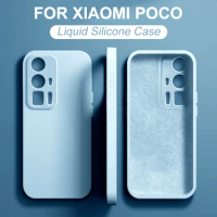 Original Liquid Silicone Case For Xiaomi POCO F5 X5 F3 X3 Pro 5G Shockproof Cover Little X4 F4 M4 M3 F2 Pro GT NFC F1 Soft Case