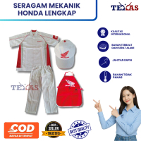 Seragam Honda Mekanik Satu Set Lengkap | Seragam Honda | Seragam AHASS | Topi | Apron