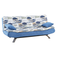 文創集 藍歐透氣亞麻布展開式沙發椅/沙發床-188x118x45cm免組