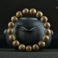 Natural Vietnam Nha Trang Floating Water Agarwood Bracelet Advanced Beads Multi-Circle Bracelet 108 Necklace for Men and Women