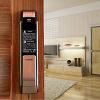 SHS-P718 Fingerprint Digital Door Lock / Push Pull Door Lock gold color samsung intelligent lock for home use