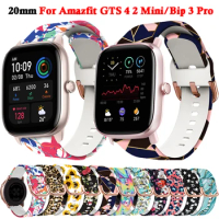 Printing Silicone Band For Amazfit GTS 4 2 Mini Watch Strap Bip 3 Pro/GTS3 Strap Watchband For Amazfit GTR Mini/42mm Bracelet