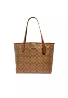 Coach Coach Signature Canvas 5696 City Tote Bag In Khaki Saddle