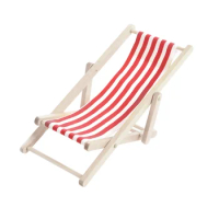 Mini House Crafts Miniature Furniture Baby Beach Chair Small Folding Lounge Adornments Toy