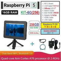 KIT-6G(256) : Raspberry Pi 5 (16GB RAM) KIT LCD 7 Inch SSD NVME 256GB - Complete SET SIAP PAKAI