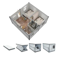 20ft 40ft Hurricane Proof Light Steel Foldable Flat Pack Expandable Storage Prefabricated 4 Bedroom Cabin Homes Container House