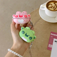 For Samsung Galaxy Buds2 pro/Buds Live/Buds pro/Buds 2 Charging Box,3D Cute Cartoon kawaii Cat Silicone earphone case with Hook