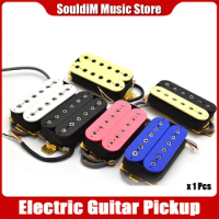Electric Guitar 12 Adjustable Hex Screw Dual Coil Pickup 6 String Guitar Coil Splitting Pickup N10K/B13K Output Light Ivory/Red
