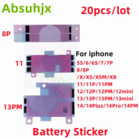 Absuhjx 20pcs Battery Adhesive Sticker for iPhone 14 Plus 6 7 8 XS XR 11 12 13 Pro Max 3M Double Tape Pull Trip Grue