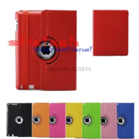 by dhl or ems 200 pcs For Ipad 2/3/4 Flip PU Leather Smart Stand Magnet 360 Degree Rotating Case Cover For Ipad High Quality