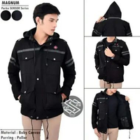 MND Jaket Parka Magnum Jaket Parka Baby Canvas Jaket Parka Pria Hitam XL