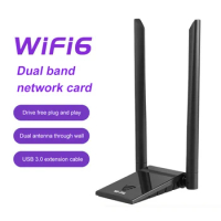 WiFi6 Dual Band 1800Mbps USB 3.0 WiFi Adapter Wireless USB Dongle 2.4/5.8G WiFi Receiver Antenna Network Card for PC Desktop