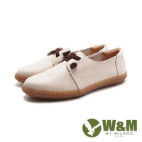 W&amp;M(女)日感簡約縫線休閒鞋 女鞋－米白色