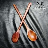 【2支】日式長柄木勺攪拌勺加長勺子輔食木質湯勺韓式料理沙拉勺