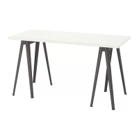 LAGKAPTEN/NÄRSPEL 書桌/工作桌, 白色/深灰色, 140 x 60 公分