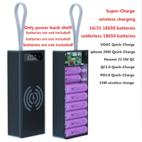 DIY Power Bank Big-capacity 5V 9V 12V 5A USB QC4.0 PD 22.55W Super Charge VOOC Wireless Charge USB type-C Li-ion Battery Shell