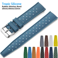 Tropical Silicone Strap Quick Release Watch Band 18mm 20mm 22mm Rubber Tropic Strap Smart Watch Strap for Oris Seiko Citizen