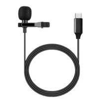 50pcs/lot 1.5M Length Mini Lapel Lavalier Clip-on Condenser Mic Type C Microphone for Samsung Xiaomi Huawei Android Mobile Phone