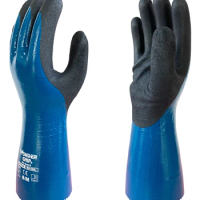 Oil Resistant Work Gloves Safety Nitrile Fully Dipped Long Cuff Gas Anti Biotic Slip Waterproof Acid-base Chemical Proof