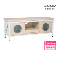 【Doaa】DOMO寵物電視櫃(電視櫃 人寵共用 貓窩 貓家具 貓咪電視櫃 寵物家具 貓洞設計 雙開放式貓窩)
