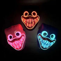 Halloween Mask, Scary LED Light up Masks, Demon Slayer Mask, EL Wire Glowing Face Mask