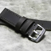 21mm 22mm Thick Retro Italian Cowhide Genuine Leather Watch Band Belt Bracelet Vintage Fold In Half Watchband Strap Accessories