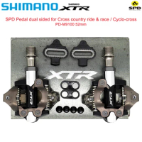 SHIMANO XTR SPD PD-M9100 Pedals for MTB Bike 52mm Ultralight Dual-side Self-locking Pedal for Cross-country Race Original Parts