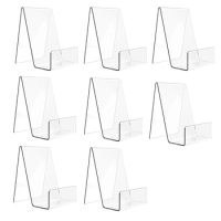 8 Piece Acrylic Book Stand Book Display Holder Display Stand For Album,CD,Picture,Plate