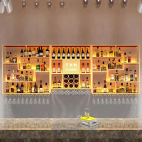 Mobile Whisky Wine Cabinets Restaurant Inverted Modern Liquor Holder Bar Cabinet Bottle Cellar Barra De Vino Home Equipments