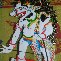 BUTO AMRAL PUTIH TOKOH WAYANG KULIT BAHAN DUPLEK HALUSAN