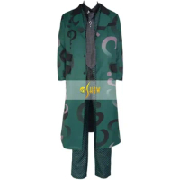 Riddler Cosplay Costume, Mens Edward Nygma Outfit Halloween Suits Set